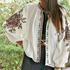 Zara embroidered top